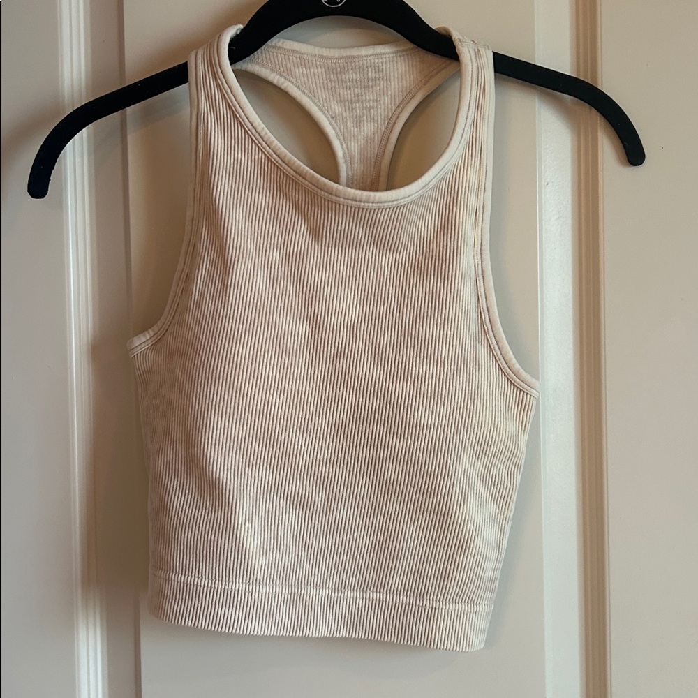 Women's Cream Ribbed Tank Top with Bra NEW these are sized as S/M, L/XL - Picture 3 of 4